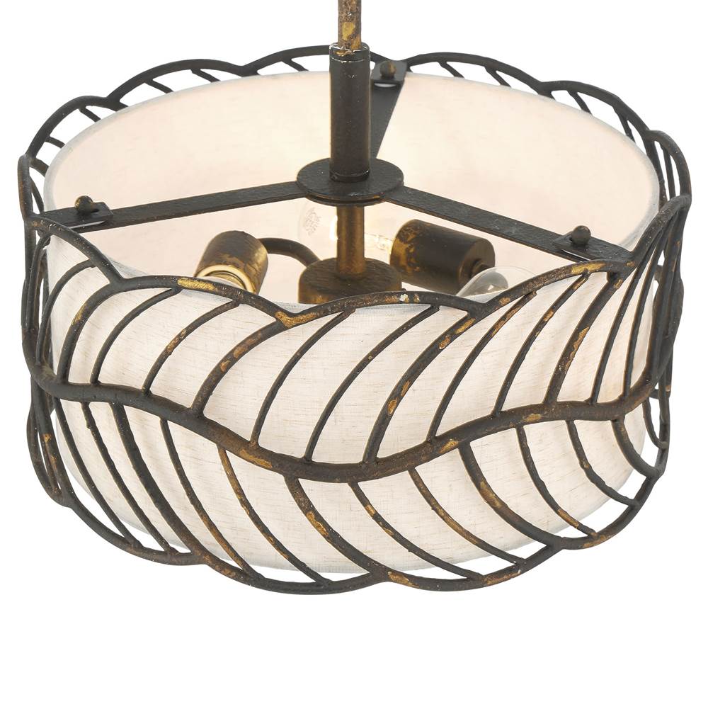 Golden Lighting 4501-3P ABI Antique Black Iron Wry Lighting Simbolo 3-light Pendant In Antique Black Iron Image 4