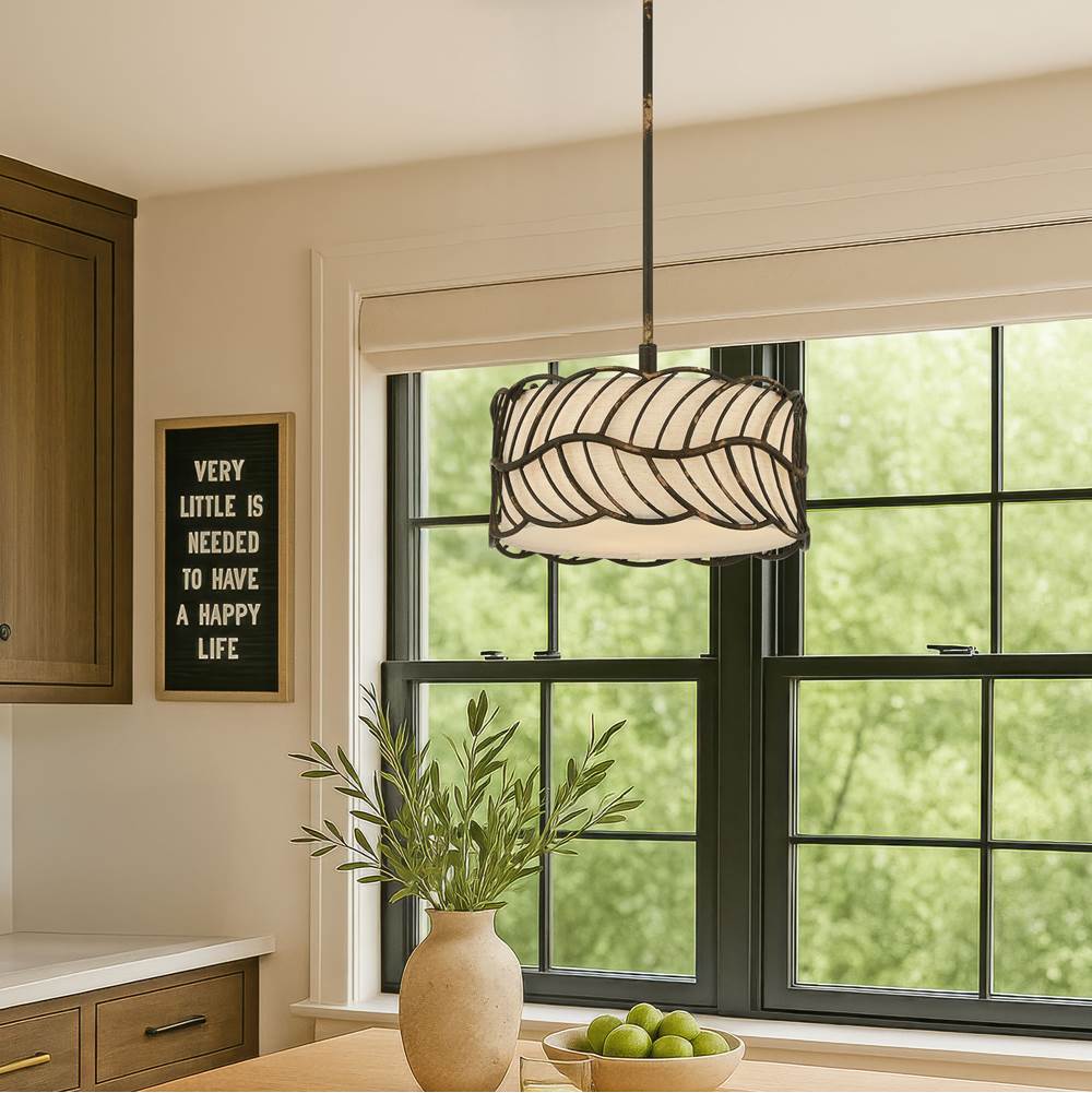 Golden Lighting 4501-3P ABI Antique Black Iron Wry Lighting Simbolo 3-light Pendant In Antique Black Iron Image 3