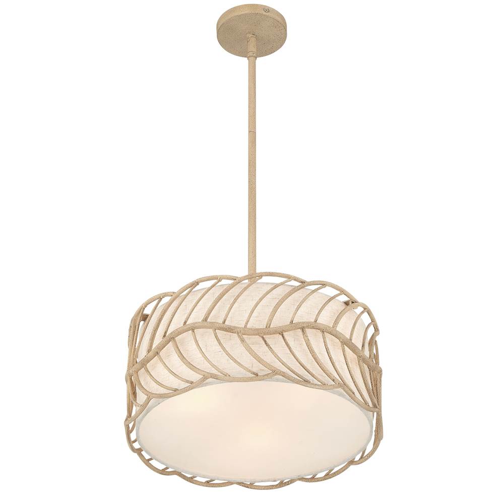 Golden Lighting 4501-3P AM Almond Wry Lighting Simbolo 3-light Pendant In Almond Image 6