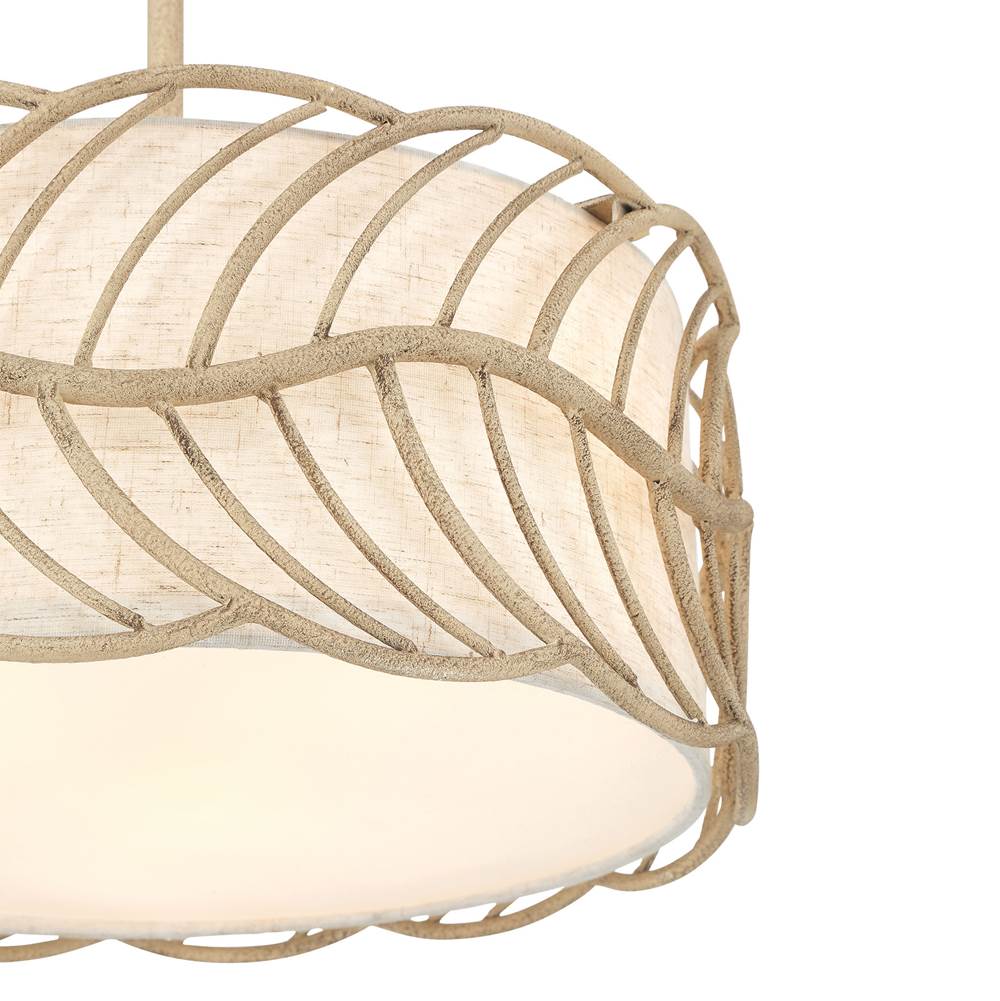 Golden Lighting 4501-3P AM Almond Wry Lighting Simbolo 3-light Pendant In Almond Image 4