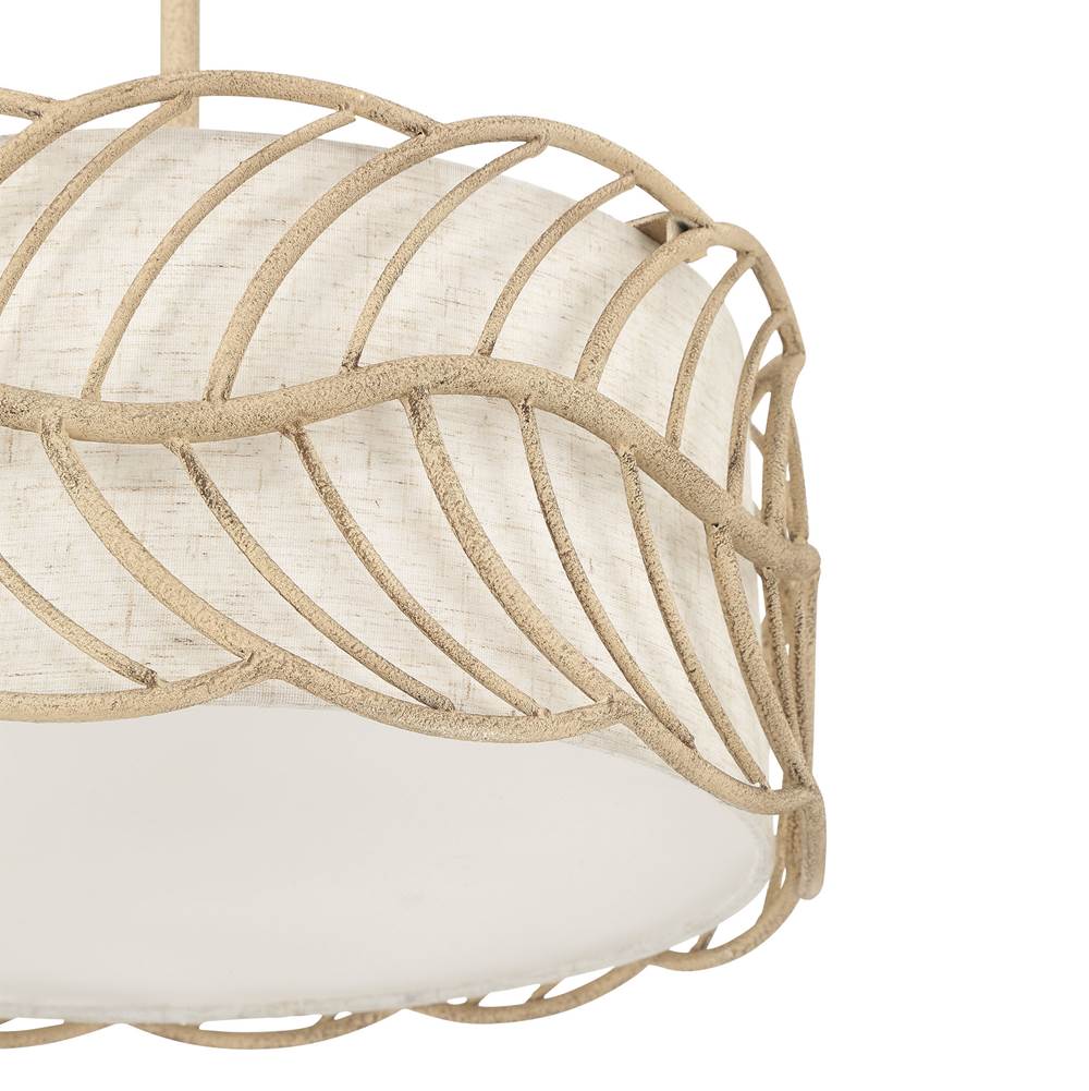 Golden Lighting 4501-3P AM Almond Wry Lighting Simbolo 3-light Pendant In Almond Image 5
