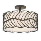 Golden Lighting 4501-3SF ABI Antique Black Iron Wry Lighting Simbolo 3-light Semi-flush Mount In Antique Black Iron Image 1