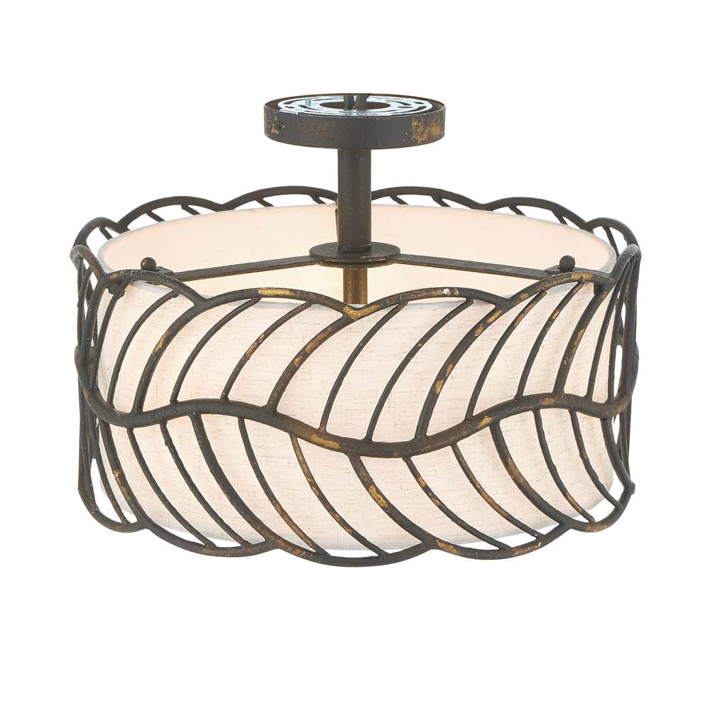 Golden Lighting 4501-3SF ABI Antique Black Iron Wry Lighting Simbolo 3-light Semi-flush Mount In Antique Black Iron Image 5