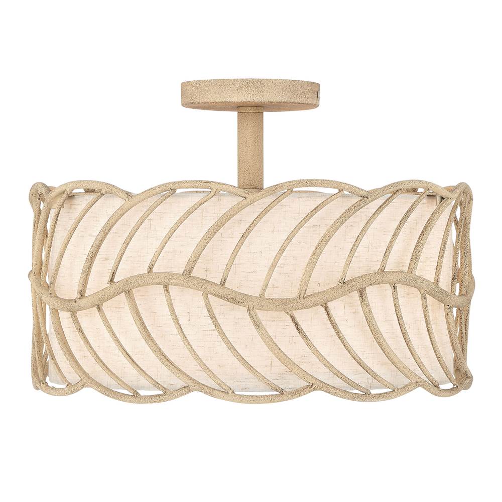 Golden Lighting 4501-3SF AM Almond Wry Lighting Simbolo 3-light Semi-flush Mount In Almond Image 5