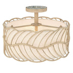 Golden Lighting 4501-3SF AM Almond Wry Lighting Simbolo 3-light Semi-flush Mount In Almond Image 4