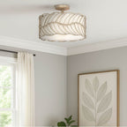 Golden Lighting 4501-3SF AM Almond Wry Lighting Simbolo 3-light Semi-flush Mount In Almond Image 3