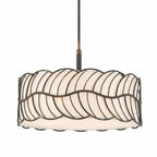 Golden Lighting 4501-5P ABI Antique Black Iron Wry Lighting Simbolo 5-light Pendant In Antique Black Iron Image 1