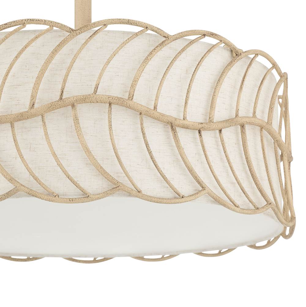Golden Lighting 4501-5P AM Almond Wry Lighting Simbolo 5-light Pendant In Almond Image 4