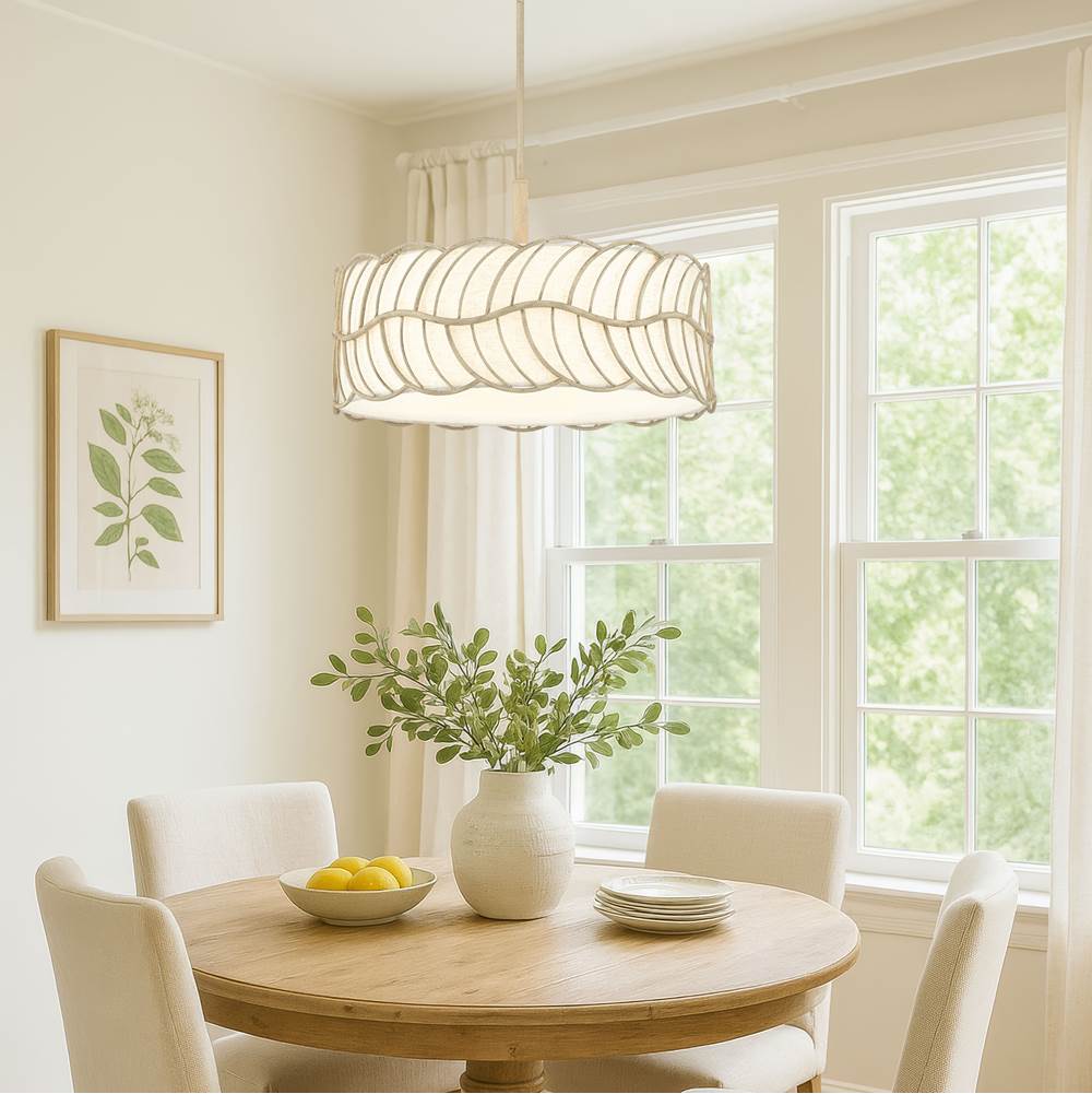 Golden Lighting 4501-5P AM Almond Wry Lighting Simbolo 5-light Pendant In Almond Image 3