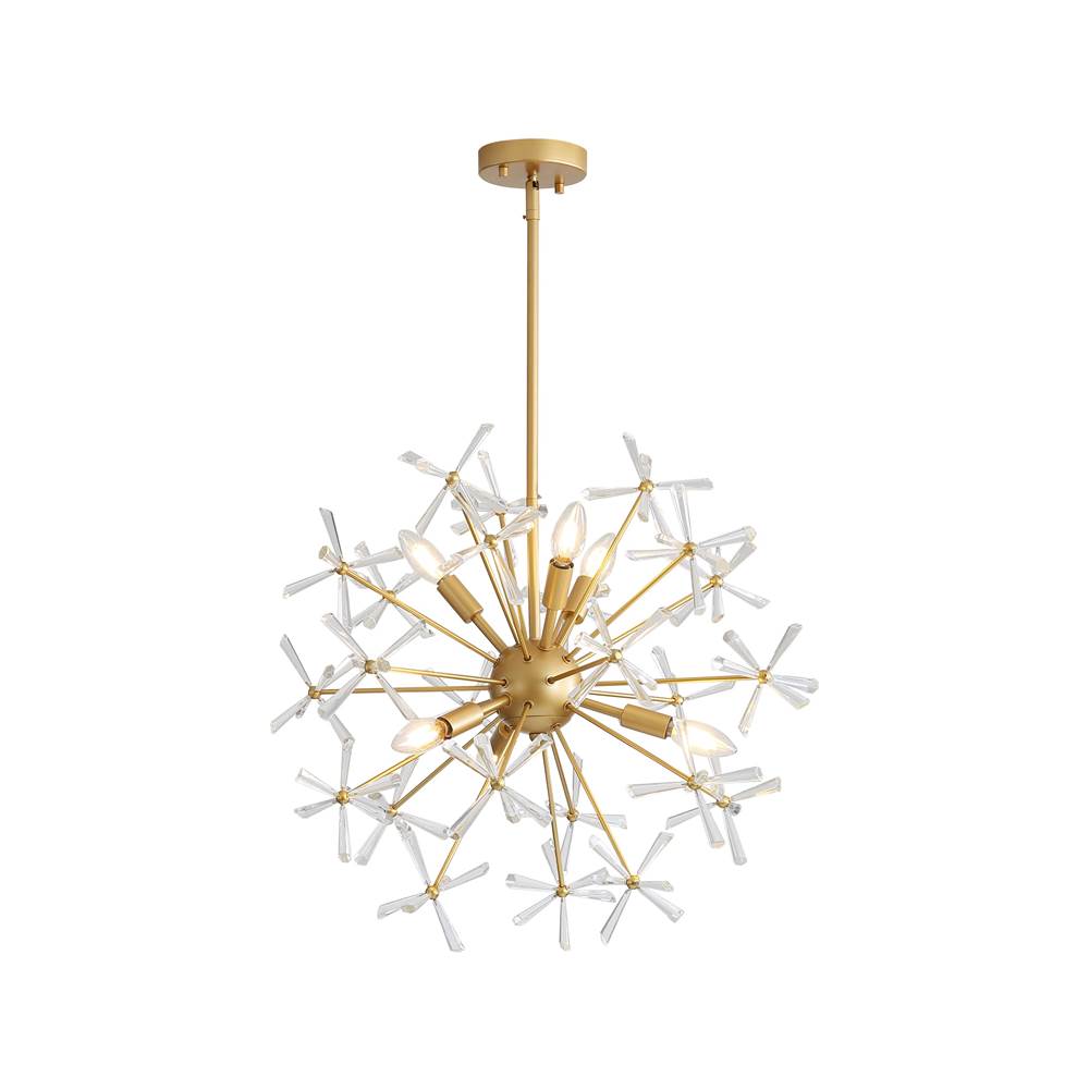Golden Lighting Dandelion Wry Lighting Dandelion 6-light Pendant In Matte Gold