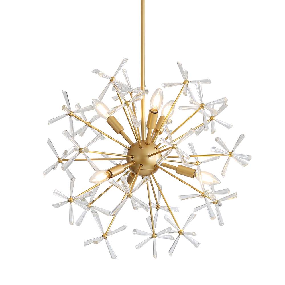 Golden Lighting 4502-24 GLD Matte Gold Wry Lighting Dandelion 6-light Pendant In Matte Gold Image 1