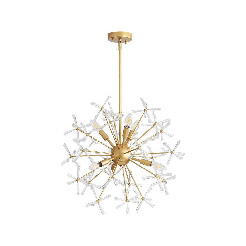Golden Lighting 4502-24 GLD Matte Gold Wry Lighting Dandelion 6-light Pendant In Matte Gold Image 4