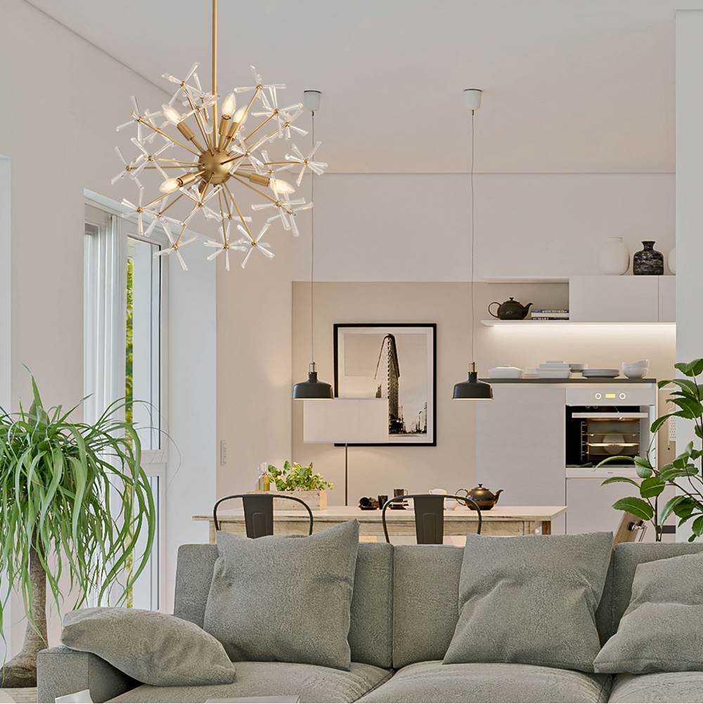 Golden Lighting 4502-24 GLD Matte Gold Wry Lighting Dandelion 6-light Pendant In Matte Gold Image 3