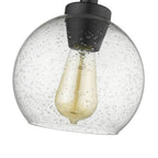 Golden Lighting 4855-FM BLK-SD Matte Black Golden Lighting Galveston 1-light Flush Mount In Matte Black And Seeded Glass Image 2