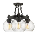 Golden Lighting 4855-SF RBZ-SD Rubbed Bronze Golden Lighting Galveston 3-light Semi-flush Mount In Rubbed Bronze Image 1