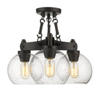 Golden Lighting 4855-SF RBZ-SD Rubbed Bronze Golden Lighting Galveston 3-light Semi-flush Mount In Rubbed Bronze Image 1