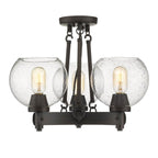 Golden Lighting Galveston Golden Lighting Galveston 3-light Semi-flush Mount In Rubbed Bronze