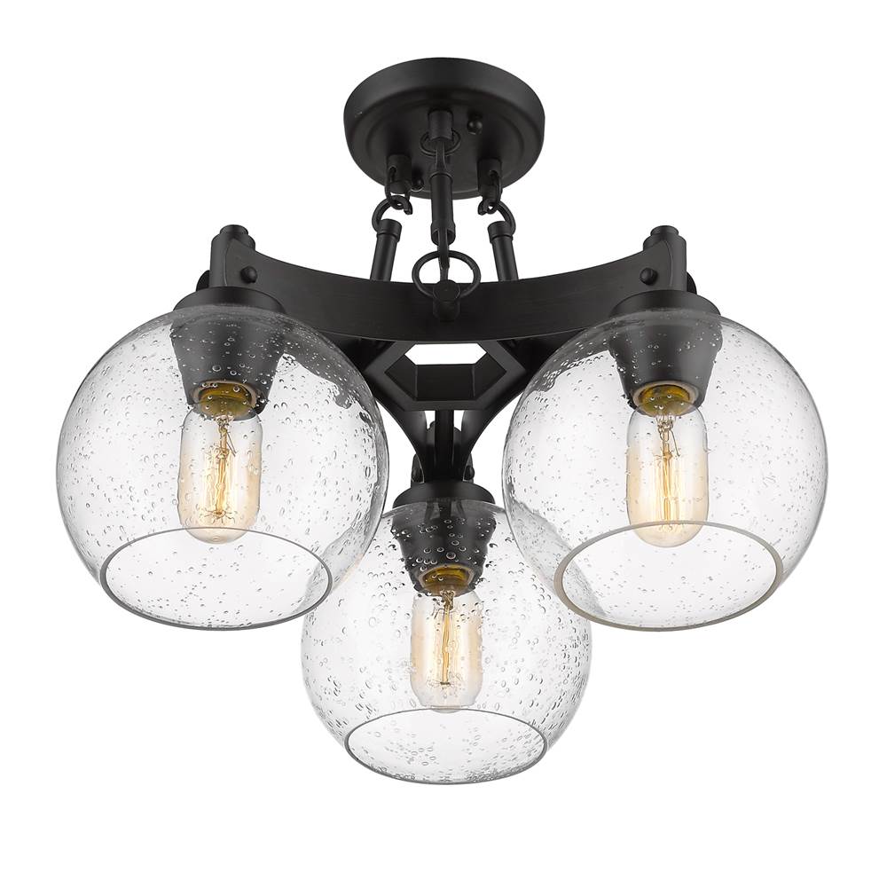 Golden Lighting 4855-SF RBZ-SD Rubbed Bronze Golden Lighting Galveston 3-light Semi-flush Mount In Rubbed Bronze Image 3