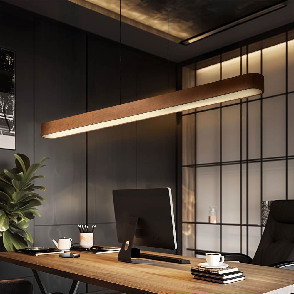 Golden Lighting 4962-48 WA Walnut Wry Lighting Silva Integrated Led Pendant In Walnut Image 3