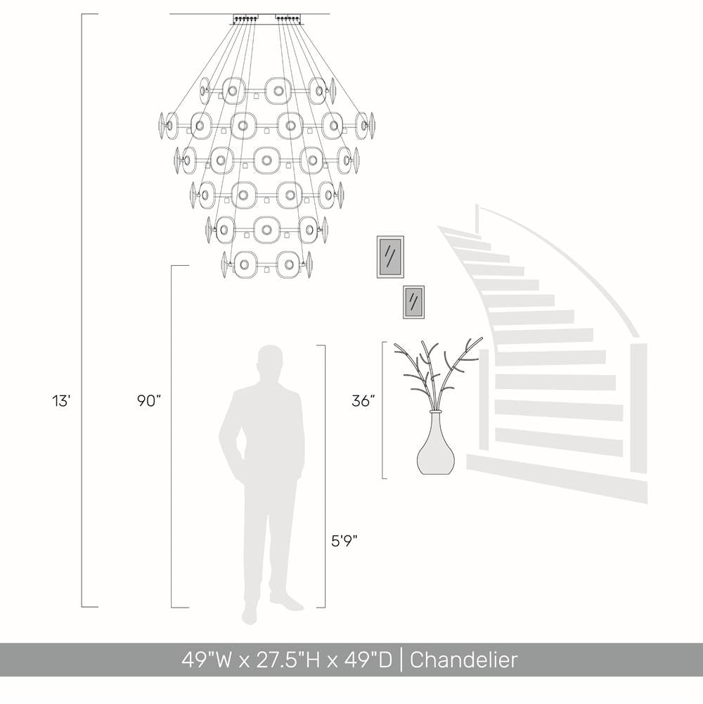 Golden Lighting 5028-59 CH Chrome Ziva By Golden Lighting Celestia 59-light Integrated Led Chandelier In Chrome Image 2
