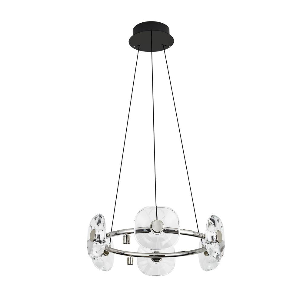Golden Lighting Celestia Ziva By Golden Lighting Celestia 6-light Integrated Led Chandelier In Chrome