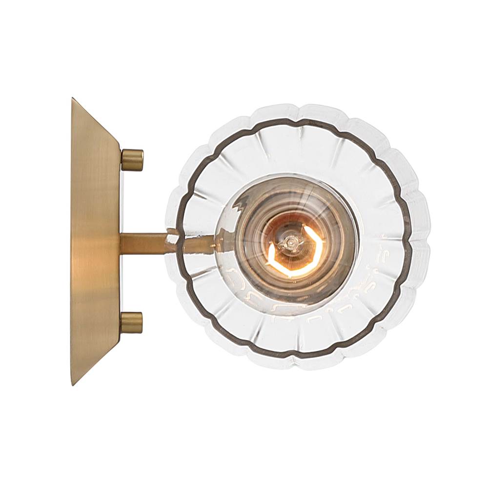 Golden Lighting 5189-WSC BCB-FLT Brushed Champagne Brass Yep By Golden Lighting Brilia 1-light Wall Sconce Vanity In Brushed Champagne Brass With Fluted Glass Image 5