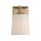 Golden Lighting Brilia Yep By Golden Lighting Brilia 1-light Wall Sconce Vanity In Brushed Champagne Brass With Pleated Shade