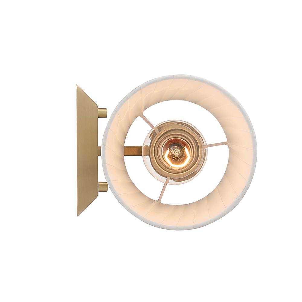 Golden Lighting 5189-WSC BCB-PLT Brushed Champagne Brass Yep By Golden Lighting Brilia 1-light Wall Sconce Vanity In Brushed Champagne Brass With Pleated Shade Image 6