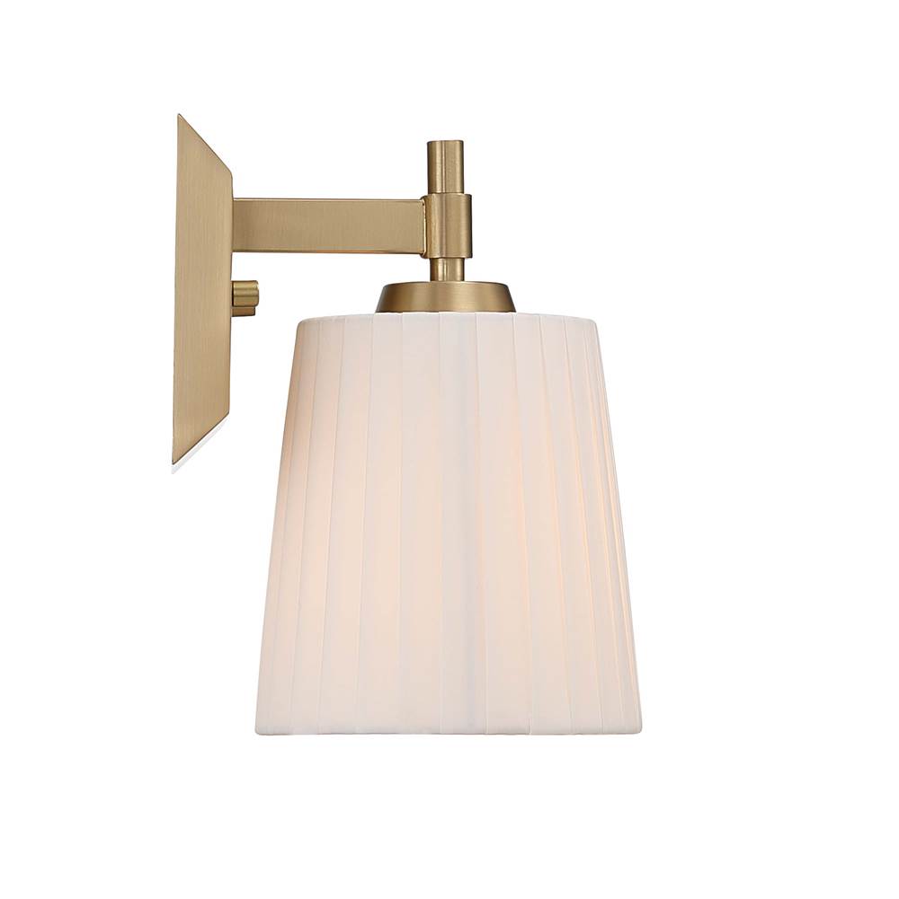 Golden Lighting 5189-WSC BCB-PLT Brushed Champagne Brass Yep By Golden Lighting Brilia 1-light Wall Sconce Vanity In Brushed Champagne Brass With Pleated Shade Image 5