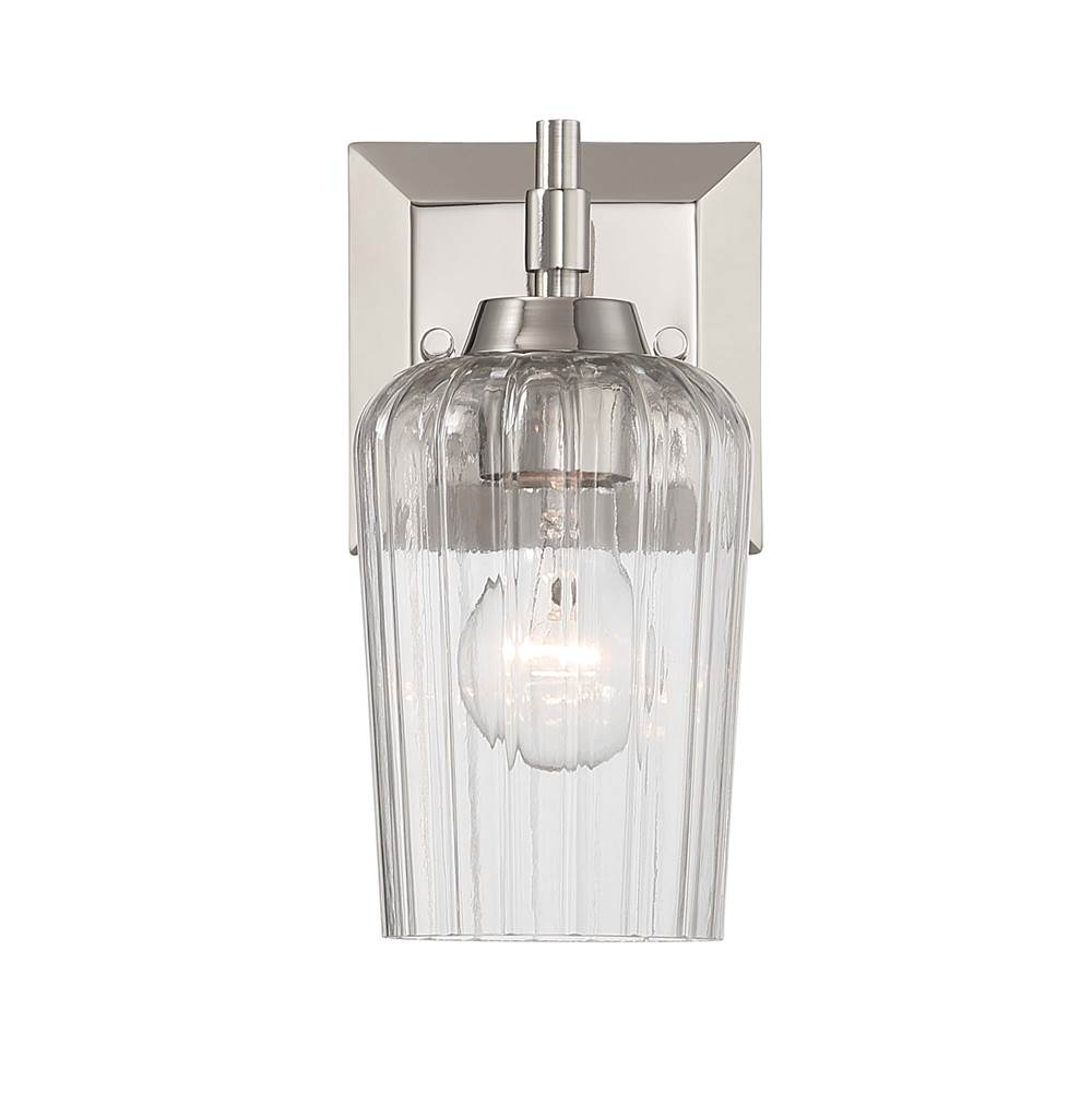Golden Lighting Brilia Yep By Golden Lighting Brilia 1-light Wall Sconce Vanity In Brushed Champagne Brass With Fluted Glass