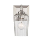 Golden Lighting Brilia Yep By Golden Lighting Brilia 1-light Wall Sconce Vanity In Brushed Champagne Brass With Fluted Glass