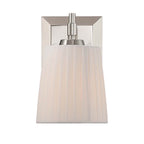 Golden Lighting Brilia Yep By Golden Lighting Brilia 1-light Wall Sconce Vanity In Brushed Champagne Brass With Pleated Shade