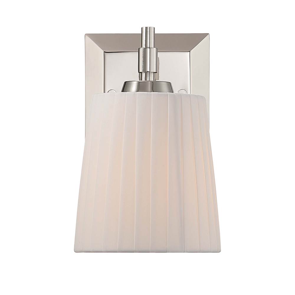 Golden Lighting Brilia Yep By Golden Lighting Brilia 1-light Wall Sconce Vanity In Brushed Champagne Brass With Pleated Shade