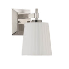 Golden Lighting 5189-WSC PN-PLT Polished Nickel Yep By Golden Lighting Brilia 1-light Wall Sconce Vanity In Polished Nickel With Pleated Shade Image 4