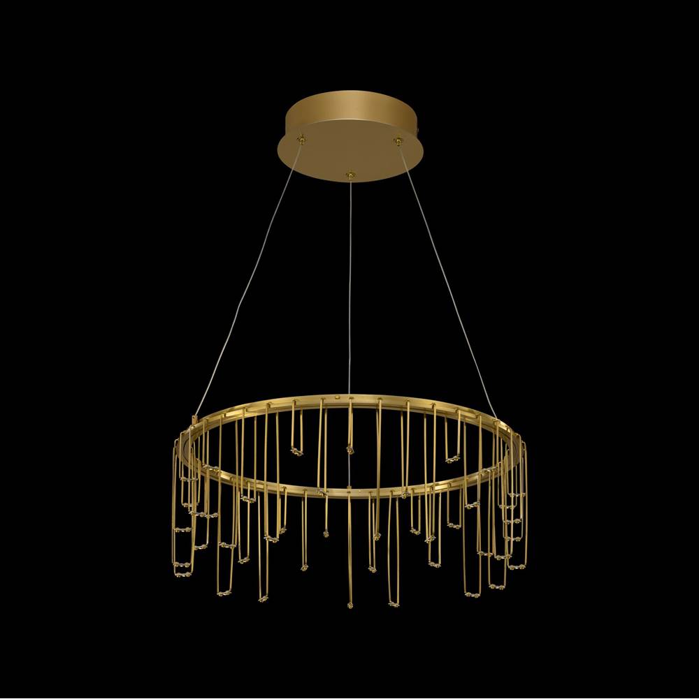 Golden Lighting 5461-18 SSG Stainless Steel Gold Golden Lighting Lucerna Integrated Led 14in Chandelier In Stainless Steel Gold Image 1