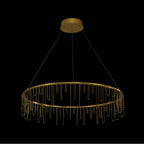 Golden Lighting 5461-39 SSG Stainless Steel Gold Golden Lighting Lucerna Integrated Led 39in Chandelier In Stainless Steel Gold Image 1