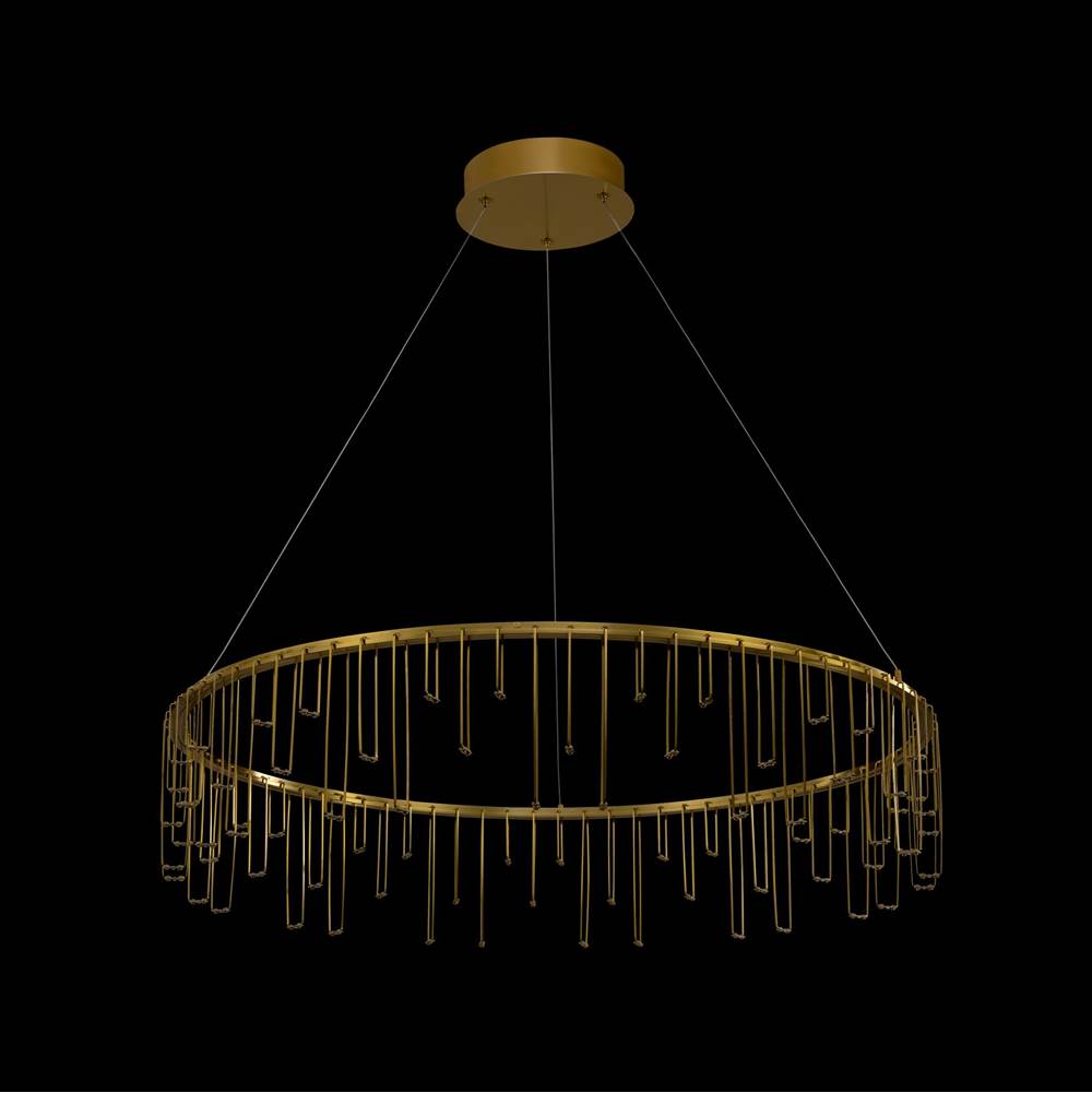 Golden Lighting 5461-39 SSG Stainless Steel Gold Golden Lighting Lucerna Integrated Led 39in Chandelier In Stainless Steel Gold Image 1