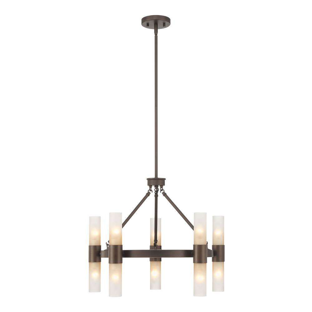 Golden Lighting 5803-10 MDB-EBO Modern Bronze Wry Lighting Lyssna Cirkel 10-light Chandelier In Modern Bronze Image 5
