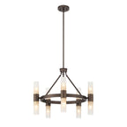 Golden Lighting Lyssna Cirkel Wry Lighting Lyssna Cirkel 10-light Chandelier In Modern Bronze