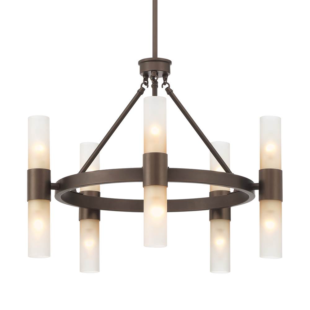 Golden Lighting 5803-10 MDB-EBO Modern Bronze Wry Lighting Lyssna Cirkel 10-light Chandelier In Modern Bronze Image 4