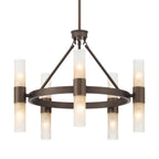 Golden Lighting 5803-10 MDB-EBO Modern Bronze Wry Lighting Lyssna Cirkel 10-light Chandelier In Modern Bronze Image 4