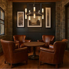 Golden Lighting 5803-10 MDB-EBO Modern Bronze Wry Lighting Lyssna Cirkel 10-light Chandelier In Modern Bronze Image 3