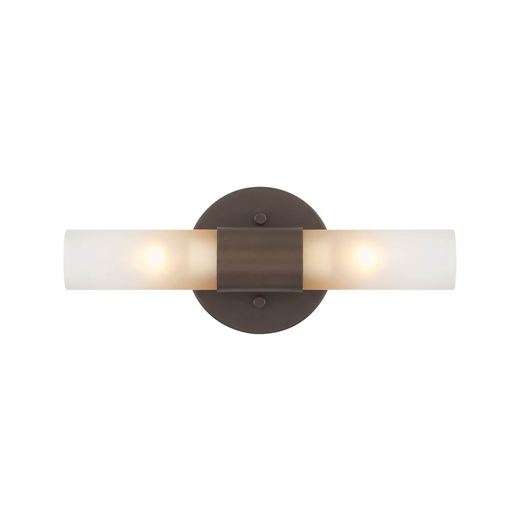 Golden Lighting 5803-2W MDB-EBO Modern Bronze Wry Lighting Lyssna Cirkel 2-light Wall Sconce In Modern Bronze Image 1
