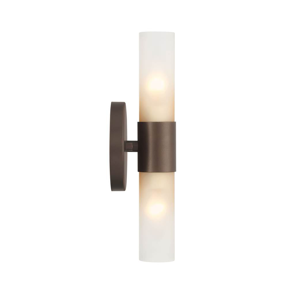 Golden Lighting 5803-2W MDB-EBO Modern Bronze Wry Lighting Lyssna Cirkel 2-light Wall Sconce In Modern Bronze Image 5