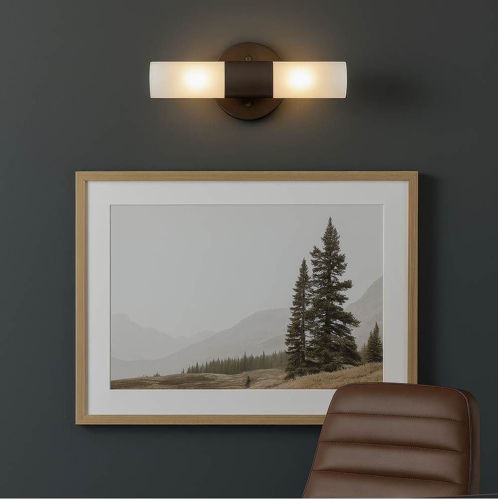 Golden Lighting 5803-2W MDB-EBO Modern Bronze Wry Lighting Lyssna Cirkel 2-light Wall Sconce In Modern Bronze Image 3