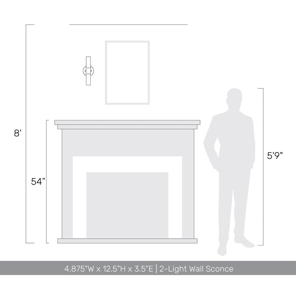 Golden Lighting 5803-2W MDB-EBO Modern Bronze Wry Lighting Lyssna Cirkel 2-light Wall Sconce In Modern Bronze Image 2