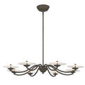 Golden Lighting 5865-8 BT-CLR BLACK SLATE Golden Lighting Coral Bloom Integrated Led 31in Chandelier In Black Slate With Pressed Clear Glass Image 1
