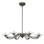 Golden Lighting 5865-8 BT-CLR BLACK SLATE Golden Lighting Coral Bloom Integrated Led 31in Chandelier In Black Slate With Pressed Clear Glass Image 1