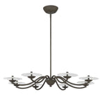 Golden Lighting Coral Bloom Golden Lighting Coral Bloom Integrated Led 31in Chandelier In Black Slate With Pressed Clear Glass