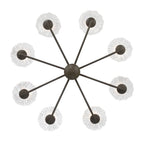 Golden Lighting 5865-8 BT-CLR BLACK SLATE Golden Lighting Coral Bloom Integrated Led 31in Chandelier In Black Slate With Pressed Clear Glass Image 6